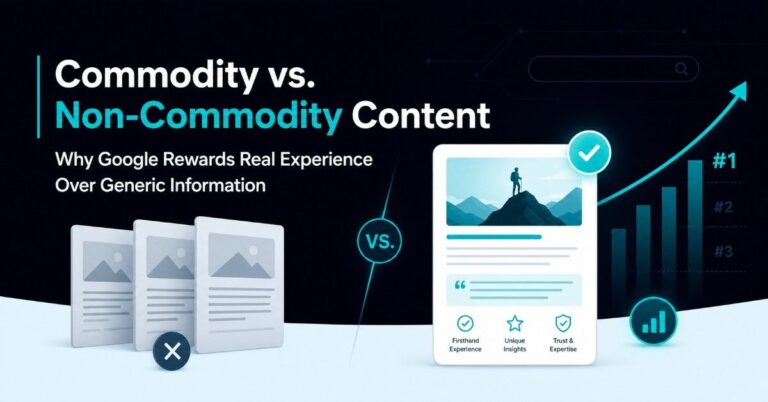 Commodity vs. Non-Commodity Content: Why Google Rewards Real Experience Over Generic Information