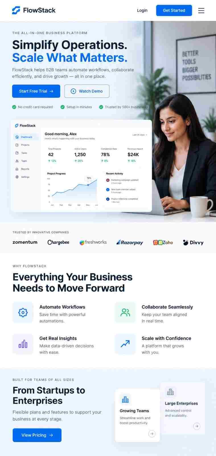 B2B SaaS Startup website